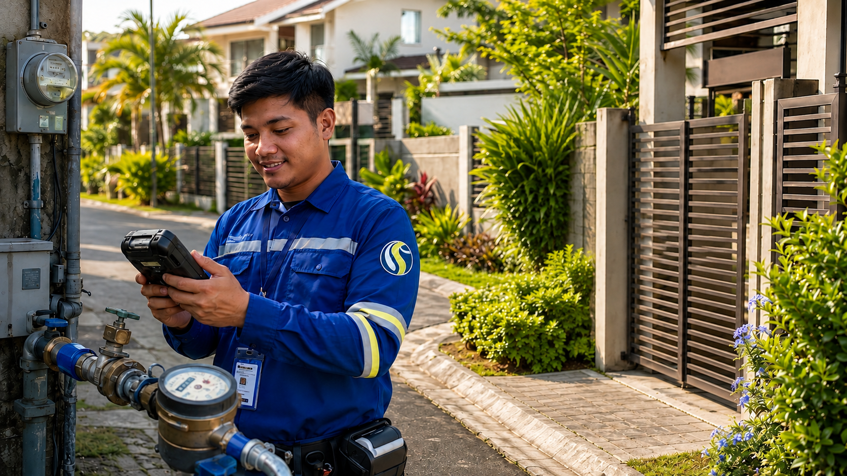 USI field technician conducting meter reading and spot billing for an electric cooperative in the Philippines